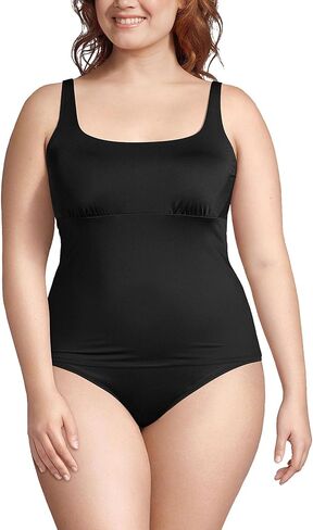 Lands' End Womens Chlorine Resistant Square Neck Tankini Top Black Havana Floral Plus 18w in Kuwait