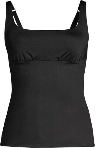 Lands' End Womens Chlorine Resistant Square Neck Tankini Top Black Havana Floral Plus 18w in Kuwait