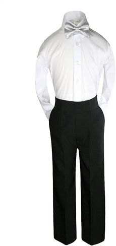 6pc Formal Boy Black Tuxedo Suit w/Satin Colors Bow tie from Baby Boy Teen in Saudi Arabia