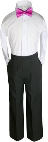 6pc Formal Boy Black Tuxedo Suit w/Satin Colors Bow tie from Baby Boy Teen in Saudi Arabia