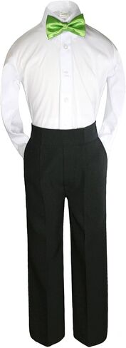6pc Formal Boy Black Tuxedo Suit w/Satin Colors Bow tie from Baby Boy Teen in Saudi Arabia