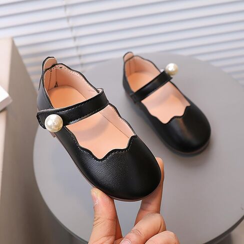 Children's Square Mouth Small Shoes for Girls Fashion Big Pearl for Little Girls Solid Color Shoes Sandals in Saudi Arabia
