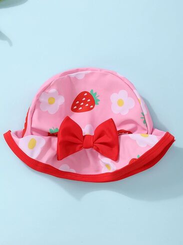 Toddler Baby Girls Swimsuit Two Piece Strawberry Fruit Swimwear Summer Beach Bikini Bathing Suit 6M-4T in Kuwait
