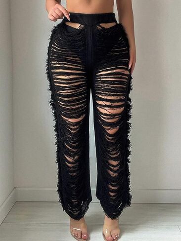swimsuit coverup for women Summer Beach Cover-Up Pants With Hollow Out in Saudi Arabia