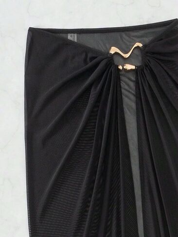 swimsuit coverup for women Ruched Summer Skirt,Summer Beach in Saudi Arabia
