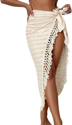 swimsuit coverup for women Beach Trimmed Tie Front Cover Up Skirt in Saudi Arabia