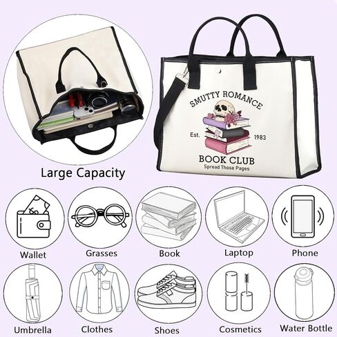ENSIANTH Smutty Romance Tote Bag Literature Bookish Gift Spicy Reader Lover Gift Smut Book Reader Handle Bag in Saudi Arabia