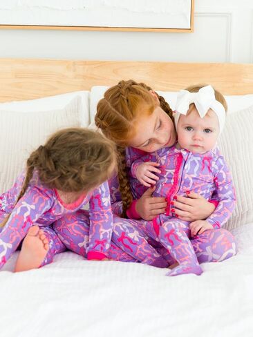 RuffleButts SoftSnooze™ Viscose from Bamboo Baby Girls Ruffle One Piece Footie Pajamas in Saudi Arabia