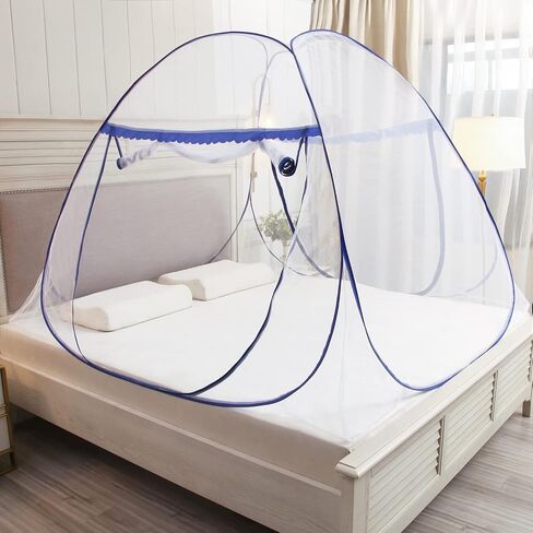Pop-up Mosquito net Double Bed,L75xW47xH55in, Double Door Zip Portable Tent Travel Mosquito net Free-Standing use one Compartment to Install Suitable for Bedroom no Hooks no Chemicals.L190*W120*H140CM in Saudi Arabia