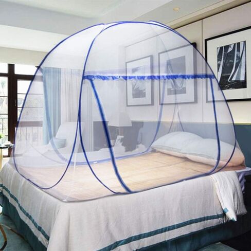 Pop-up Mosquito net Double Bed,L75xW47xH55in, Double Door Zip Portable Tent Travel Mosquito net Free-Standing use one Compartment to Install Suitable for Bedroom no Hooks no Chemicals.L190*W120*H140CM in Saudi Arabia