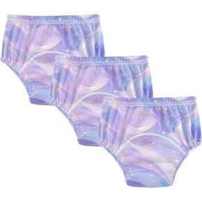 Baby Girls Sleep Training Pants Soft Cotton Night Time Potty Training Underwear Breathable Underwear for 4T Burgundy Blue Purple
