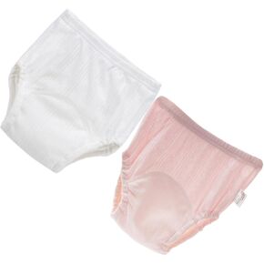 Kisangel Soft Cotton Diaper Pants 2-pack Newborn to Toddler Leak-proof Washable Comfortable for Potty Training Assorted Color