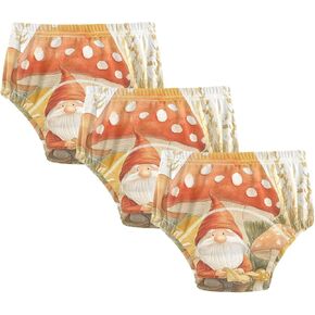Little Girls Potty Training Underpants Leakproof Training Underpants Trainer Underwear for 3T Gnome and Red Mushrooms