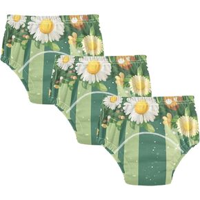 Little Girls Underwear Potty Training Reusable Overnight Training Pants Breathable Underwear for 3T Easter Day Gnome Daisy