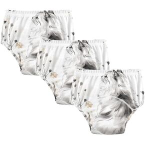 Baby Girls Sleep Training Pants Absorb Water Training Underpants Underwear Briefs for Kids 2T Curl Cats White