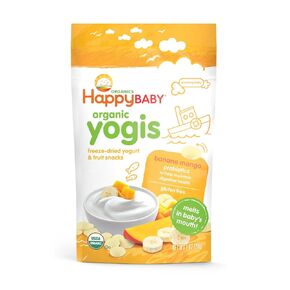 Happy Baby Organic Yogis Freeze-Dried Yogurt & Fruit Snacks, Banana Mango, 1 Ounce