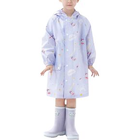 Toddler Boys Girls Raincoat Rain Poncho Lightweight Waterpoof Jacket Rainwear Pocket Rain Coats Slicker