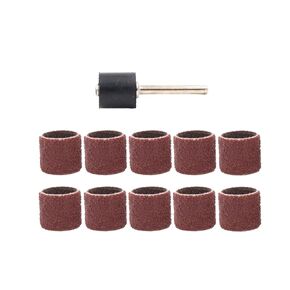 11 Pcs Drum Sanders Set, Aluminum Oxide 100# Sanding Band with Mandrel Rotary Tool, Woodworking Polishing DIY Accessory (12.7mm/0.5")