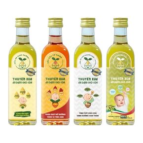 Dầu Ăn Dặm Thuyen Xua Baby Oil Set, 4 Bottles 65ml Each, Natural Oils Collection with Sesame, Gac, Perilla, Olive Oil