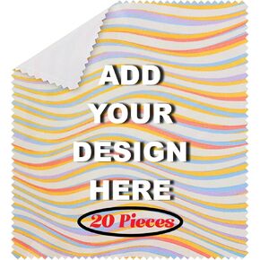 Muka 2 Pcs Custom Microfiber Cleaning Cloth 6" x 6" Full Color Printed Microfiber Cloth for Eyeglasses Camera Lens Cell Phones-20PC 5.9" x 5.9"