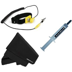 Arctic Silver AS5-12 (Pro Installer Kit) - 12 Grams Extra Large Size with Anti-Static Wrist Band + Microfiber (7" X 6") Cleaning Cloth