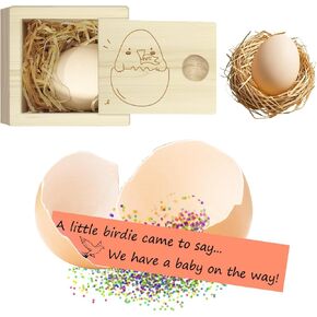 Egg Baby Announcement Reveal Ideas, Surprise Pregnancy Announcement Wood Box for Grandparents Husband Parents Friends, Baby Fun Gifts Box Idea