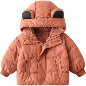 sfdgfhyf Boys and Toddler's Bubble Puffer Jacket with Bear Ear Hood Winter Coat Baby Girl Lightweight Coats for