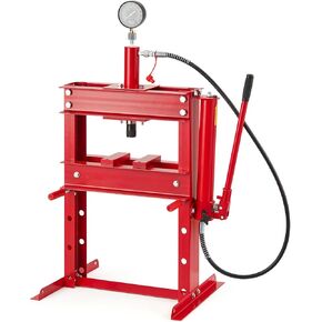 10 Ton Hydraulic Benchtop Press with Pressure Gauge, Heavy Duty Adjustable H-Frame Hydraulic Garage Press Machine for Auto Repair, Overload Protection & Rust Resistant, Blue