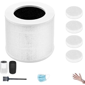 Core Mini Replacement Filter Compatible with LEVOIT Core Mini Air Purifier,Core Mini-P, 3-in-1 H13 Grade True HEPA Replacement Filter, Replace Part #Core Mini-RF, 1 Filter & 4 Fragrance Sponge