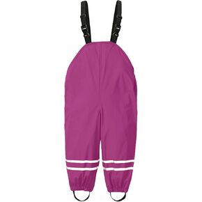 Toddlers Boys Girls Rain Bib Pants Raincoat Windproof Reflective Strips Rainsuit Adjustable Shoulder Strap