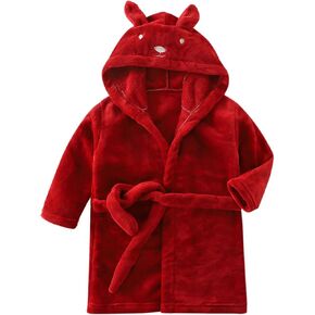 Unisex Baby Hooded Robe Spring Sleepwear Soft Plush Bathrobe Pajamas Cute Hoodie Bath Robe Unisex Dressing Gown