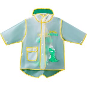 Kids Boys Girls Raincoat Rain Poncho Toddler Pocket Dinosaur Print 𝐖aterproof Mudproof Outdoor Activities