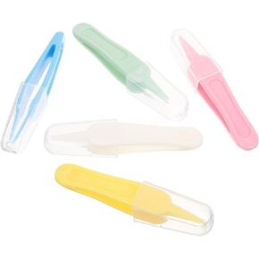 5pcs Precision Tweezer for Nose Cleaning Round Nose Cleaner -skid Easy to Use Bright Colors for Booger Removal Must-have Care Supplies