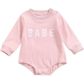Twopumpkin Baby Boy Girl Crewneck Sweatshirt Oneie Sweater قمصان طويلة الأكمام Romper لطيف عيد الحب ملابس الزي