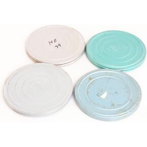 8MM MOVIE REEL CANS SET OF 4