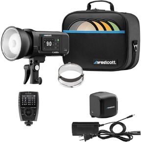 Westcott FJ400 II 400Ws Touchscreen Strobe Bundle with Westcott FJ ProMax AC and DC Battery and Adapter, and FJ-X3 M Universal Wireless Flash Trigger (3 Items)