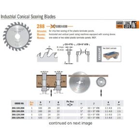 CMT 288.300.72J Industrial Conical Scoring Blade, 300mm (11-13/16-Inch) X 72 Conical Teeth with 65mm Bore