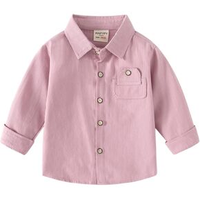 Boys Polo Collared Shirt Button Front Breathable Performance Cozy Golf Pullover Tops Chest Pocket Kids School Uniform