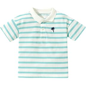 Kids Short Sleeve Stripe Polo Shirt Toddler Cute Fashion Summer Tee Blouses Baby Boys Girls Collared Button Down Uniform Tops