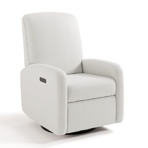 Graco Bellwood Power Recliner Swivel Glider (Dune Basketweave) – Electronic Power Recliner for Nursery, Includes Dual-USB Charging Port for USB-A & USB-C, Glider Rocking Chair with Full Recline