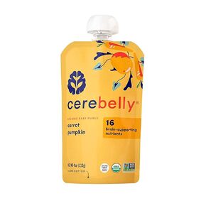 Cerebelly Baby Food Pouches – Organic Veggie Purees for Toddlers | No Added Sugar, Fiber, Non-GMO | Blended Toddler Pouches | 4 Ounce BPA-Free Pouch | Carrot Pumpkin | 1 Count