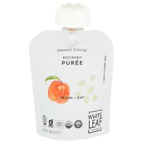 White Leaf Provisions Organic Peach & Oat Baby Food, 3.17 OZ