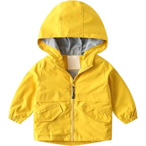 Baby Boys' Hooded Jacket Windbreaker Coat Lightweight Fleece Lined Long Sleeve Outerwear for Newborn Infant Toddler