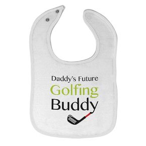 Toddler & Baby Bibs Burp Cloths Dad Daddy S Future Golfing Buddy Family & Friends Dad Cotton Baby Items for Baby Girl & Boy White Design Only