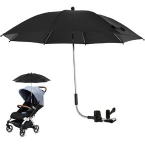 Universal Baby Parasol Stroller with Clamp, 360 Degree Adjustable, UPF 50+ UV Protection, Convenient and Lightweight, For Sun Protection Lightweight, Easy to install, Stroller Umbrella in Saudi Arabia