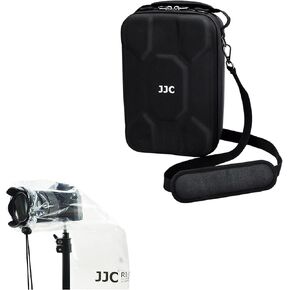 Rain Cover + Hard Camera Pouch：2 Pack Camera Lens Rain Cover with Hard Camera Travel Carrying Case