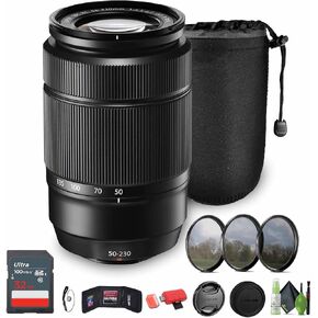 Fujifilm XC 50-230mm f/4.5-6.7 OIS II Lens (Black) + Lens Besss 10 Inch + 32GB Card + Professional 3 قطع مرشح ، 58 مم + المزيد