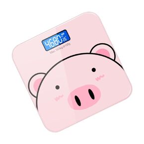 Kisangel 1pc Cartoon Body Weight Scale USB شحن نطاق دقيق دقة خففة لمراقبة تصميم لطيف لجميع الأعمار