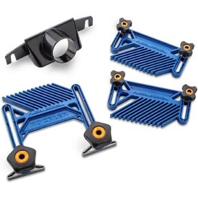 4-Piece Router Table Accessories Kit - Router Accessories w/Dust Port, Table FeatherBoard & 2 Fence FeatherBoard - Wood Working Tools and Accessories for Accurate Cuts - Comfortable Router Tool