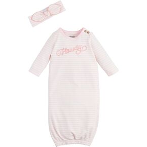 Mud Pie Children's Howdy Chainstitch Girl Gown; 0-3M